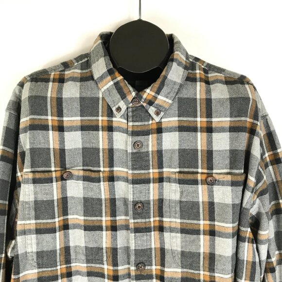 Duluth Trading Co Free Swingin' Flannel Relaxed Fit Shirt Men's 2XL Plaid Cotton - Picture 4 of 13